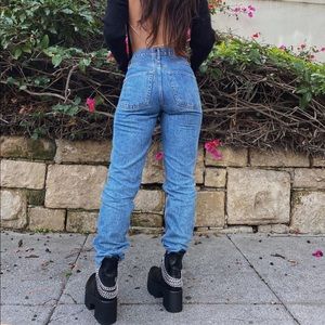 Chunky Chelsea black boots with chains
